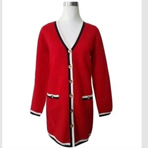 Worth Women's Sweater Cardigan Red Button Closure  Size Small- Medium